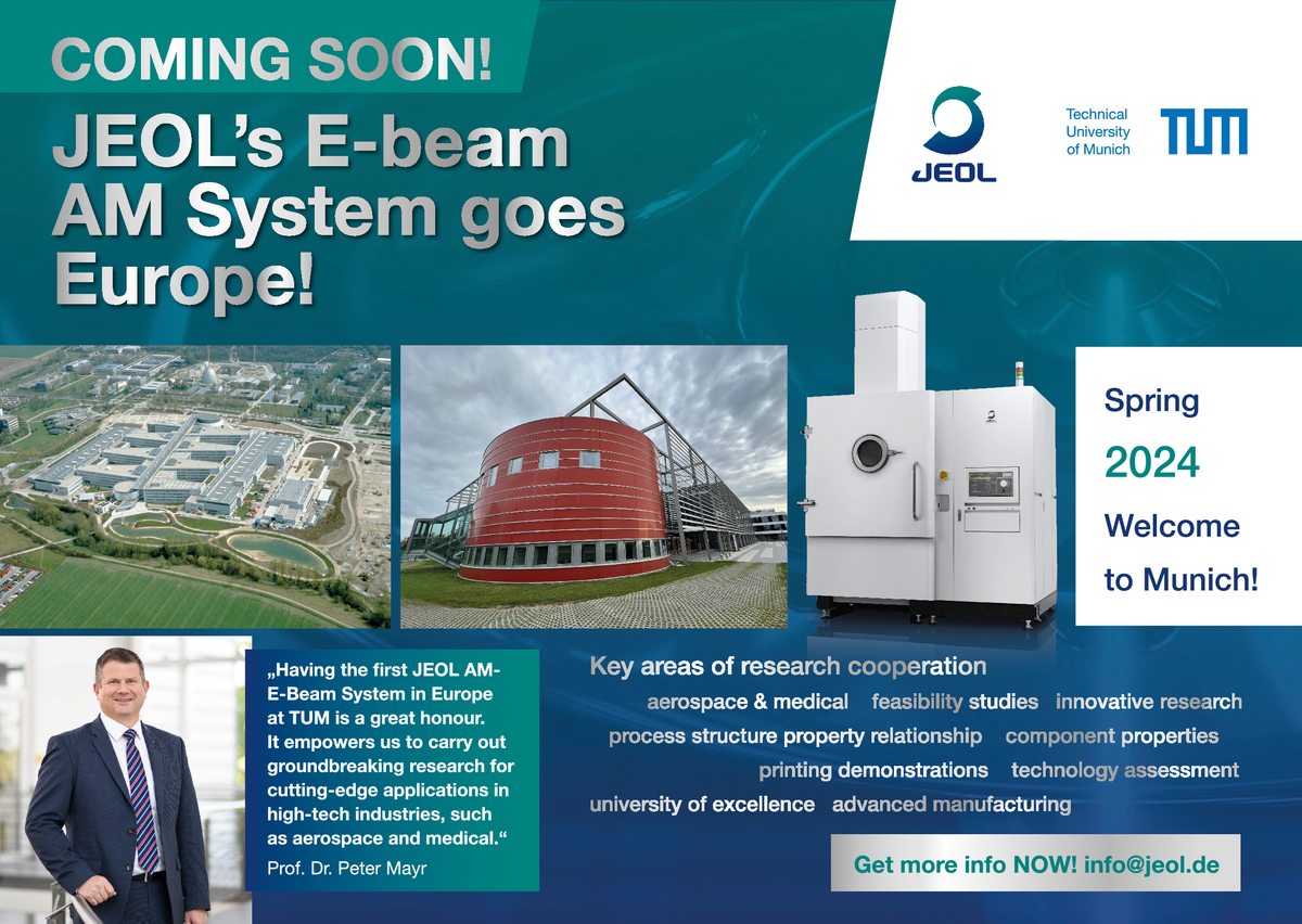 Exciting News JEOL's first EBM Machine in Europe to be placed at TUM