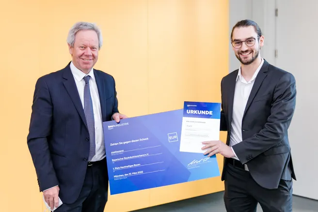 Herr Ostermaier bei der Preisverleihung